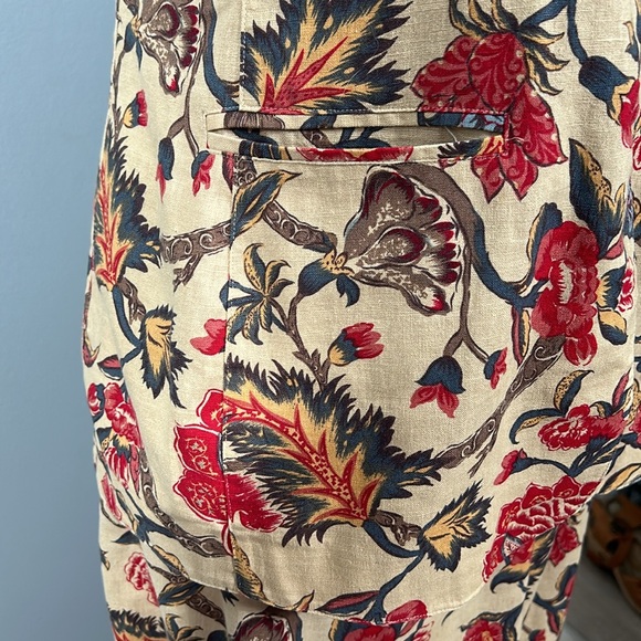 Vintage Susan Bristol Linen Floral Sleeveless Top, Maxi Skirt Mandarin Style 8 - Picture 5 of 16